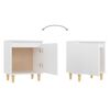 vidaXL Tables de chevet avec pieds en bois 2 pcs Blanc 40x30x50 cm
