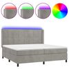 vidaXL Sommier &agrave; lattes de lit matelas et LED Gris clair 200x200 cm