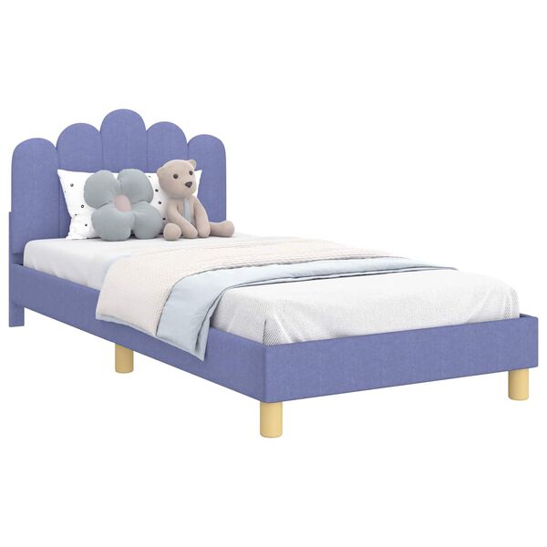 vidaXL Cadre de lit pour enfants avec t&ecirc;te de lit Bleu denim