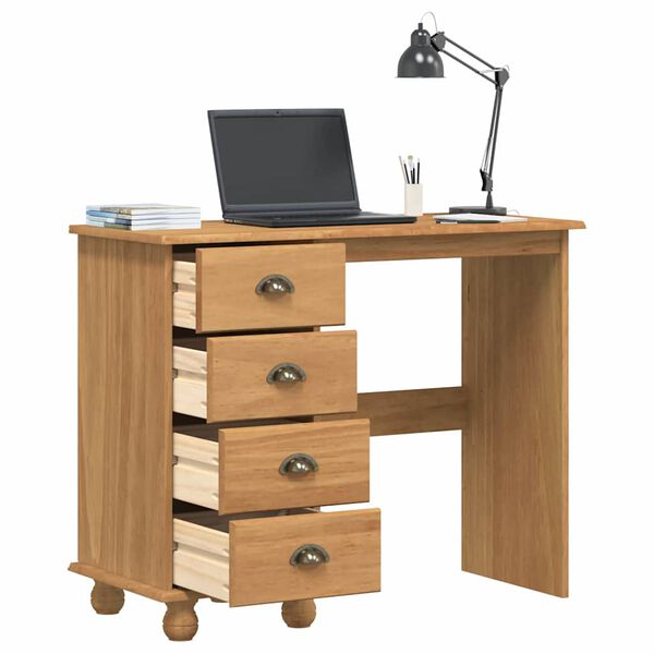 vidaXL Bureau d'&eacute;criture avec tiroir ASKIM Marron 95 x 40 x 75 cm