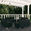 vidaXL Salon de jardin 8 pcs avec coussins r&eacute;sine tress&eacute;e noir