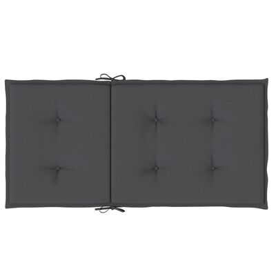 vidaXL Coussins de chaise à dossier bas lot de 2 anthracite mélangé