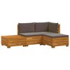 vidaXL Ensemble de canap&eacute;s d'ext&eacute;rieur avec coussin 4 Pi&egrave;ce Marron