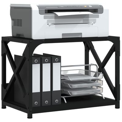 vidaXL Support d'imprimante 2 niveaux noir 44x26x31,5 cm