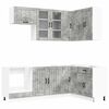 vidaXL Unit&eacute; de cuisine LUCCA 8 pc Gris b&eacute;ton Bois d'ing&eacute;nierie