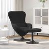 vidaXL Chaise &OElig;uf avec Pouf Noir Velours