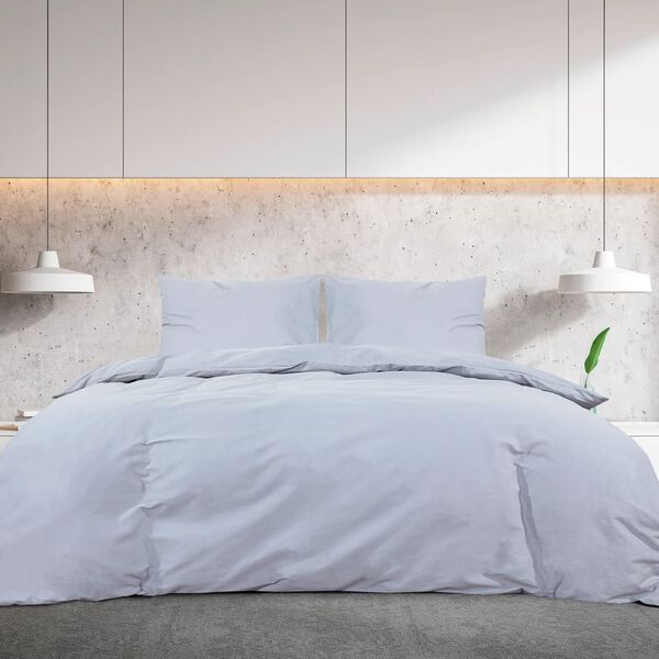 vidaXL Ensemble de housse de couette Gris 220x240 cm Coton