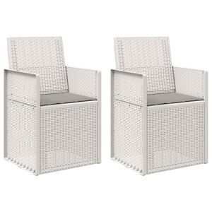 vidaXL Chaises de jardin salle &agrave; manger 2 pc Blanc et gris clair PP