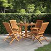 vidaXL Mobilier à dîner d'extérieur pliable 5 pcs Bois solide de teck