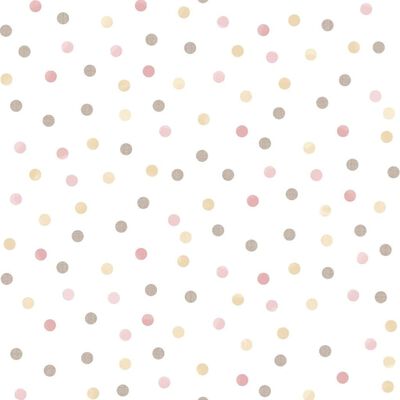 Noordwand Papier peint Mondo baby Confetti Dots Rose, blanc et marron