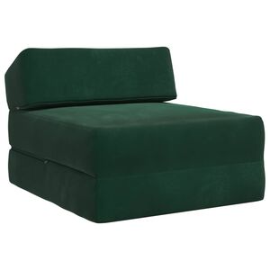 vidaXL Canap&eacute;-lit pliable Vert fonc&eacute; 60 x 70 x 41 cm Tissu