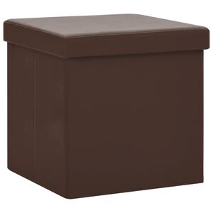 vidaXL Tabouret de rangement pliable Marron PVC