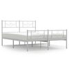 vidaXL Cadre de lit m&eacute;tal sans matelas et pied de lit blanc 120x200 cm