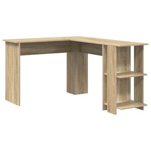 vidaXL Bureau d'angle avec rangement Ch&ecirc;ne sonoma 140 x 113.5 x 75 cm