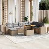 vidaXL Salon de jardin avec coussins 9 pcs beige r&eacute;sine tress&eacute;e