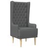 vidaXL Chaise &agrave; dossier haut avec boutons capitonn&eacute;s Gris fonc&eacute; Tissu