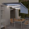 vidaXL Auvent manuel r&eacute;tractable avec store et LED 6x3 m Bleu et blanc
