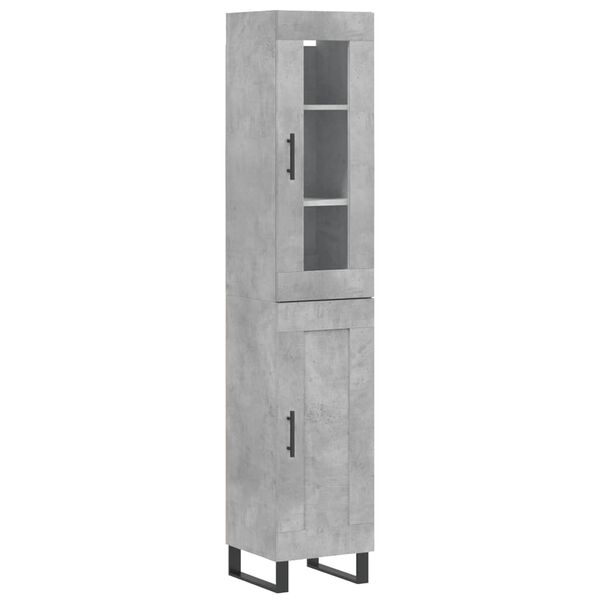 vidaXL Buffet haut Gris b&eacute;ton 34,5x34x180 cm Bois d'ing&eacute;nierie
