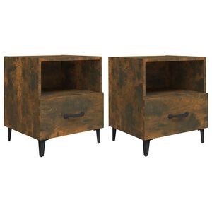 vidaXL Tables de chevet 2 pcs Ch&ecirc;ne fum&eacute; Bois d'ing&eacute;nierie