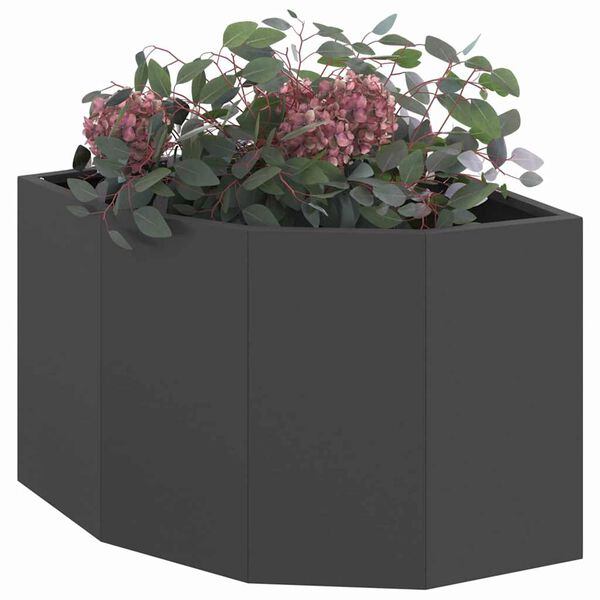 vidaXL Jardini&egrave;re d'Angle Noir 45 x 45 x 35 cm Acier