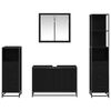 vidaXL Ensemble de mobilier de salle de bain 4 pcs Ch&ecirc;ne noir