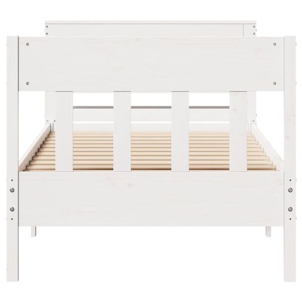 vidaXL Cadre de lit sans matelas blanc 100x200 cm bois de pin massif