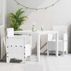 vidaXL Ensemble de salle &agrave; manger pour jardin 3 pcs Blanc Rattan Polt
