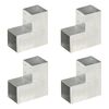 vidaXL Connecteurs de poteau 4pcs Forme en L M&eacute;tal galvanis&eacute; 101x101mm