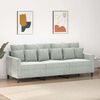 vidaXL Canap&eacute; &agrave; 3 places Gris clair 180 cm Velours
