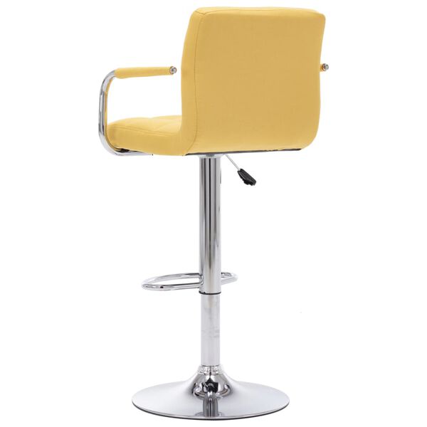 vidaXL Chaise de bar Jaune Tissu
