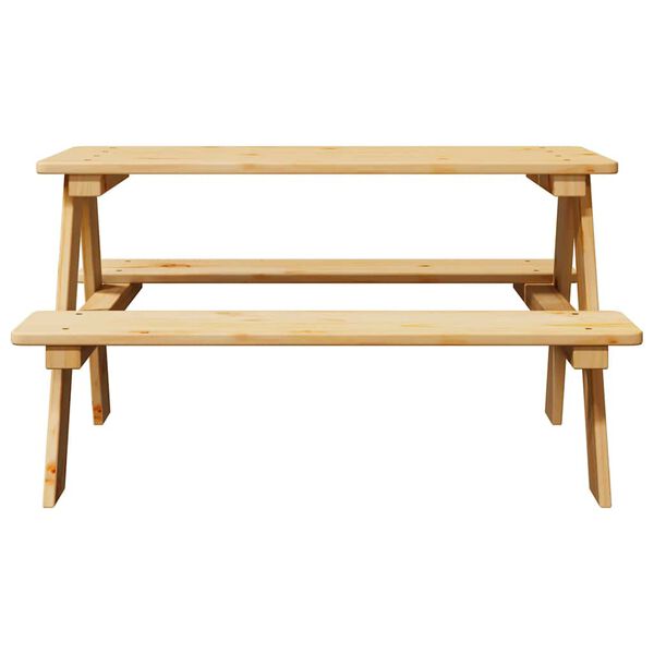 vidaXL Table avec bancs pour enfants IRUN 90x79,5x50 cm bois massif