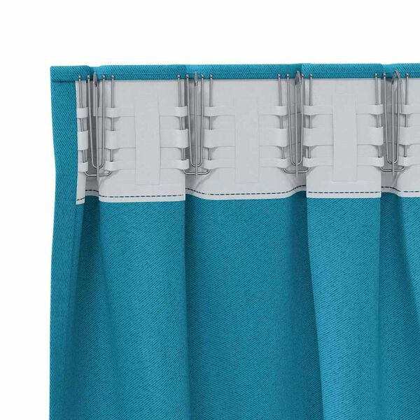 vidaXL Rideaux occultants avec anneaux 2 pcs Turquoise 225 x 140 cm