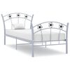 vidaXL Cadre de lit sans matelas gris m&eacute;tal 90x200 cm