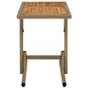 vidaXL Table de jardin Beige Bois massif d'acacia et poly rotin