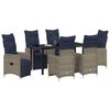 vidaXL Ensemble table et chaises avec coussin 7 pcs Gris Rotin PE