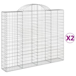vidaXL Paniers &agrave; gabions arqu&eacute;s 2 pcs 200x30x160/180 cm Fer galvanis&eacute;