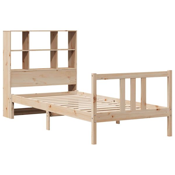 vidaXL Lit biblioth&egrave;que sans matelas 90x190 cm bois de pin massif
