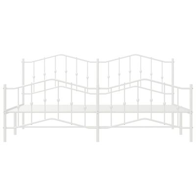 vidaXL Cadre de lit métal sans matelas et pied de lit blanc 193x203 cm