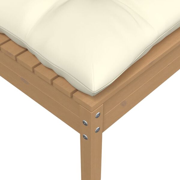 vidaXL Canap&eacute; 2 places de jardin et coussins cr&egrave;me bois de pin solide