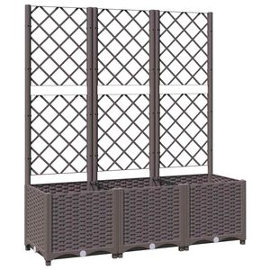 vidaXL Jardini&egrave;re avec treillis Marron 120 x 40 x 136 cm PP