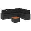 vidaXL Salon de jardin 7 pcs avec coussins noir r&eacute;sine tress&eacute;e