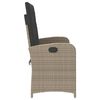 vidaXL Banc inclinable de jardin et coussins gris clair r&eacute;sine tress&eacute;e