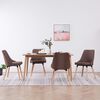 vidaXL Chaises &agrave; manger lot de 4 marron tissu