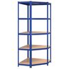 vidaXL &Eacute;tag&egrave;re d'angle &agrave; 5 niveaux Bleu Acier et bois d'ing&eacute;nierie