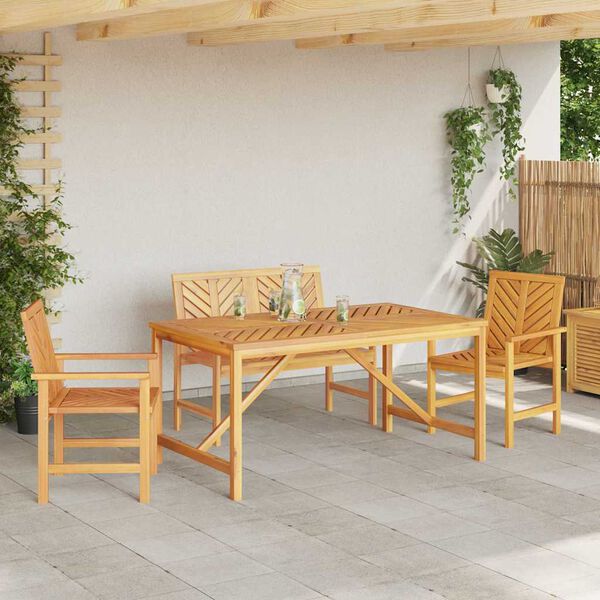 vidaXL Ensemble de salle à manger pour jardin 4 pcs Marron