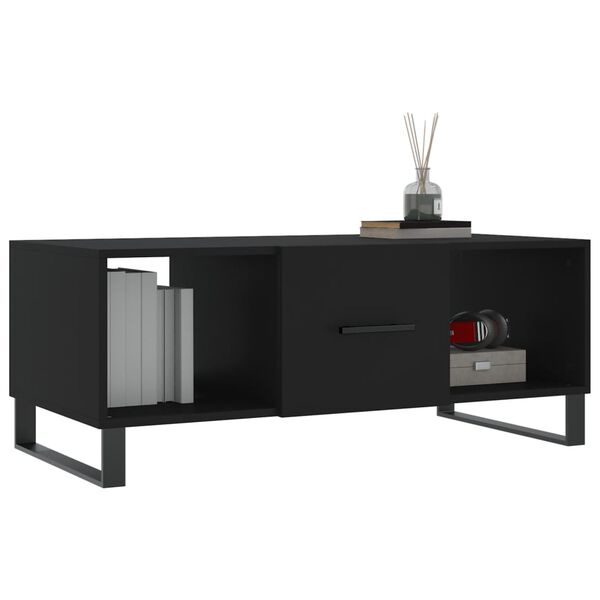 vidaXL Table basse noir 102x50x40 cm bois d'ing&eacute;nierie