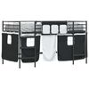 vidaXL Cadre de Lit Mezzanine pour Enfants avec Rideaux Noir