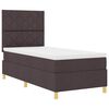vidaXL Lit &agrave; ressort LED avec matelas Marron fonc&eacute; 100 x 200 cm tissu