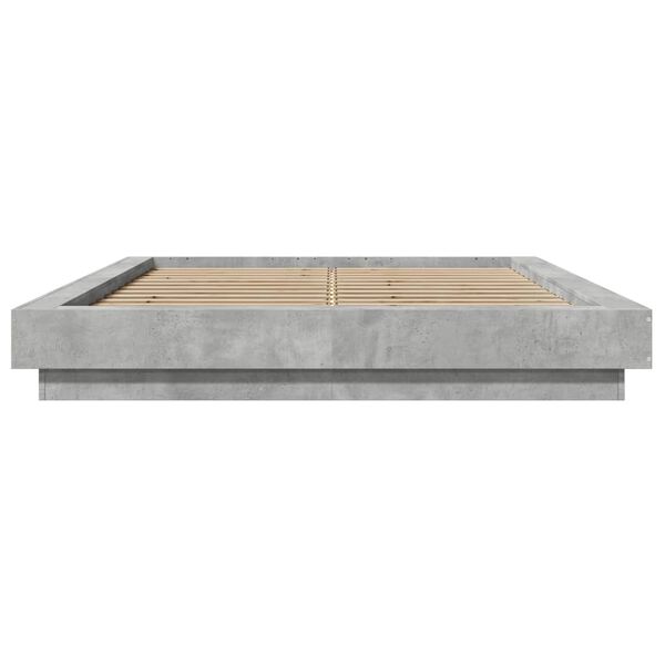 vidaXL Cadre de lit sans matelas gris b&eacute;ton 140x190 cm
