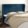 vidaXL T&ecirc;te de lit avec oreilles Bleu fonc&eacute; 203x23x118/128 cm Velours